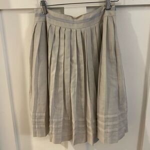 Soup Skirt Below Knee Length Midi pleated Cotton Blend 9 Off White Used